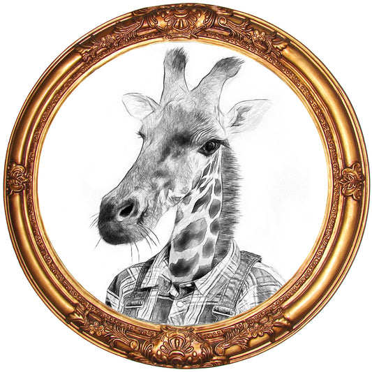 Murale circulaire girafe