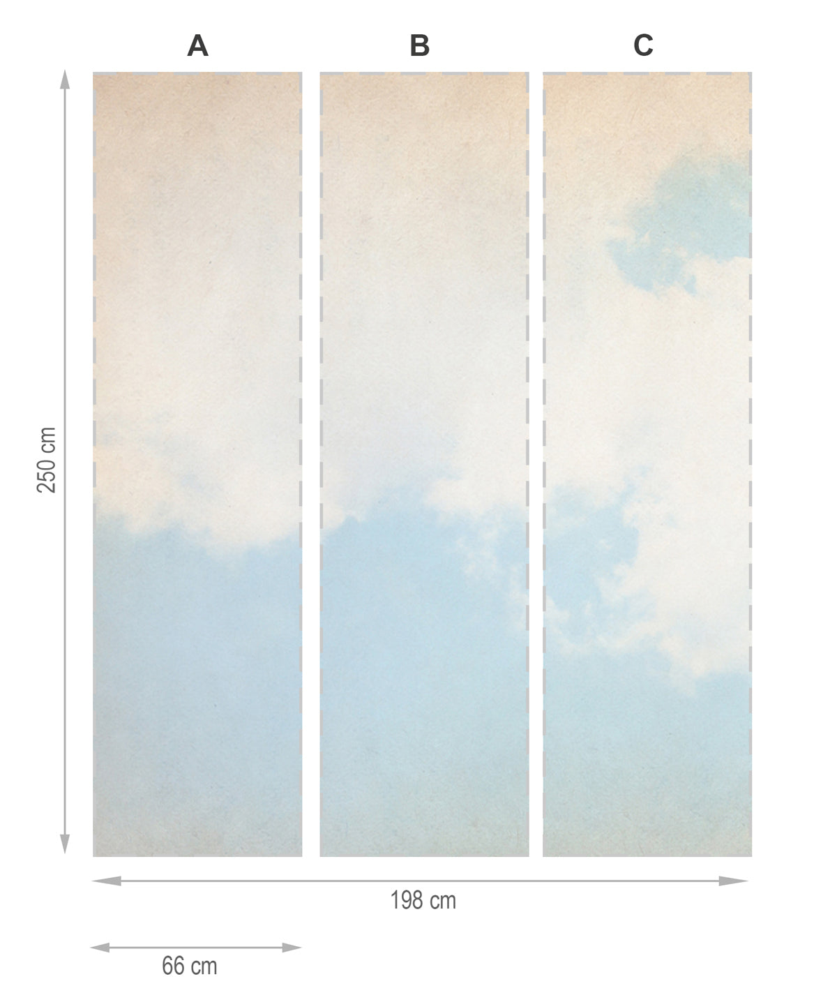 Nubes 2 - mural textil vinílico adhesivo