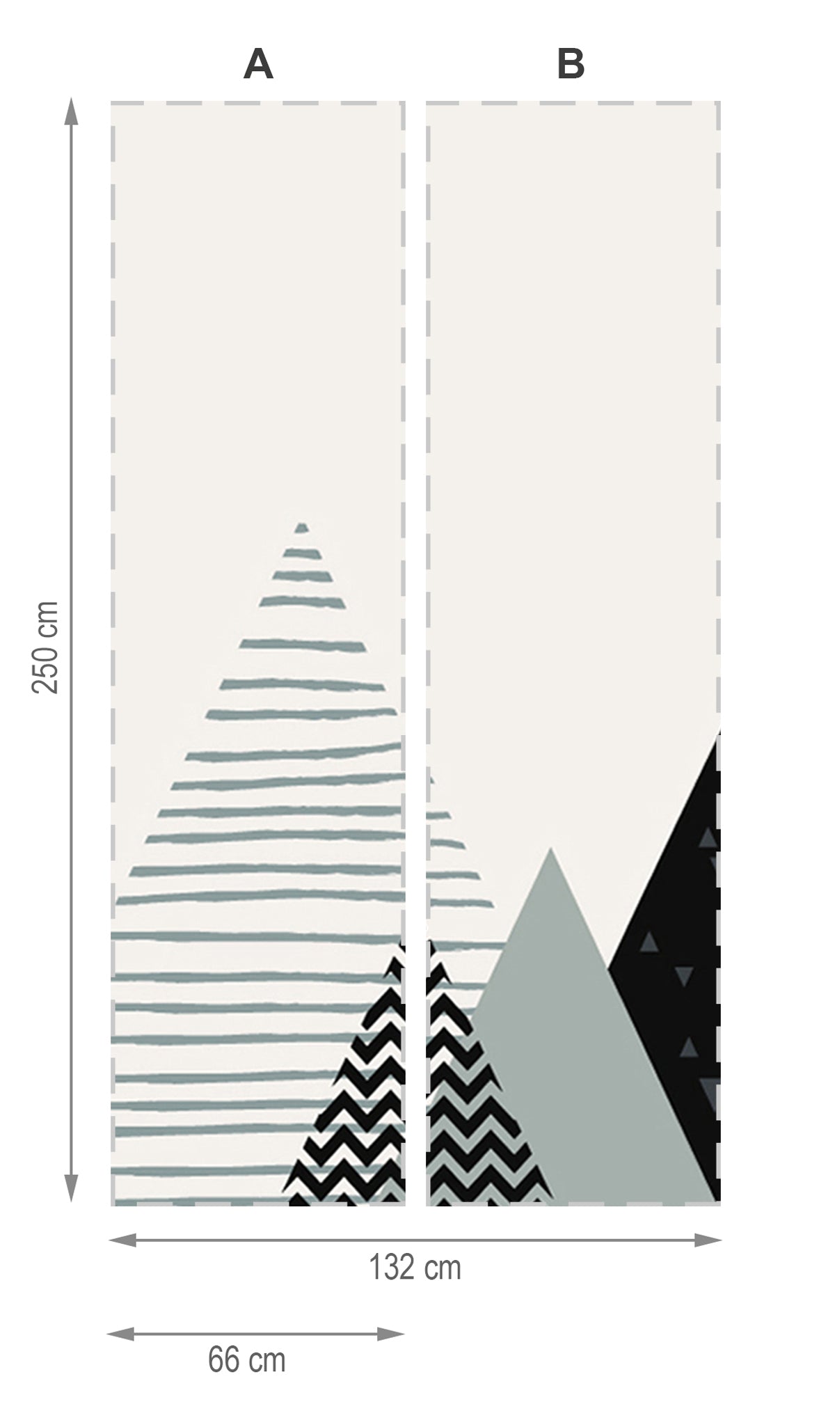 Happy Mountains vainilla - mural textil vinílico adhesivo