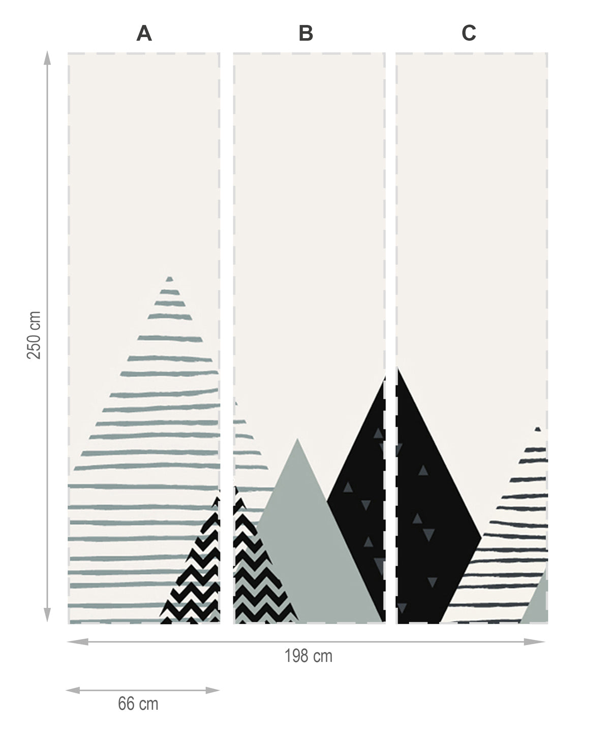 Happy Mountains vainilla - mural textil vinílico adhesivo