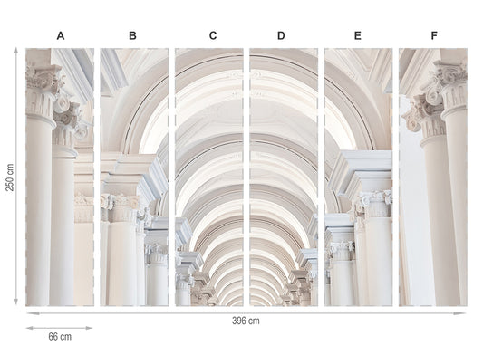 Columnas en Templo - mural textile vinyle adhésif 250x462