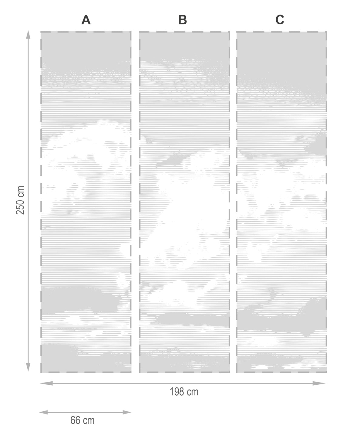Nubes gris- mural textil vinílico adhesivo