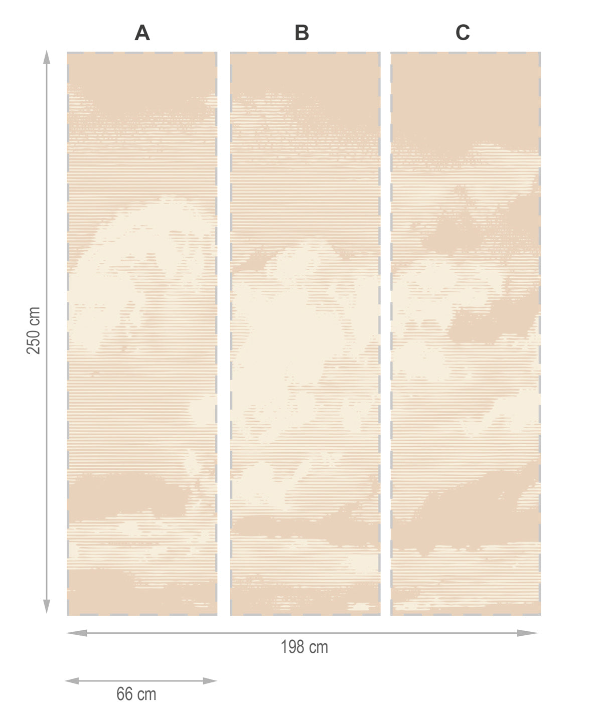 Nubes sepia- mural textil vinílico adhesivo