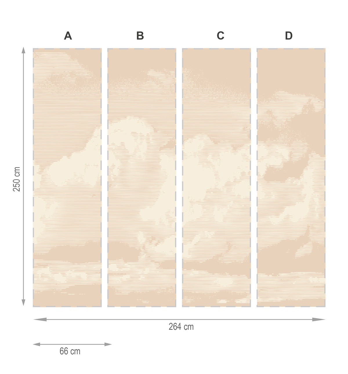 Nubes sepia- mural textil vinílico adhesivo