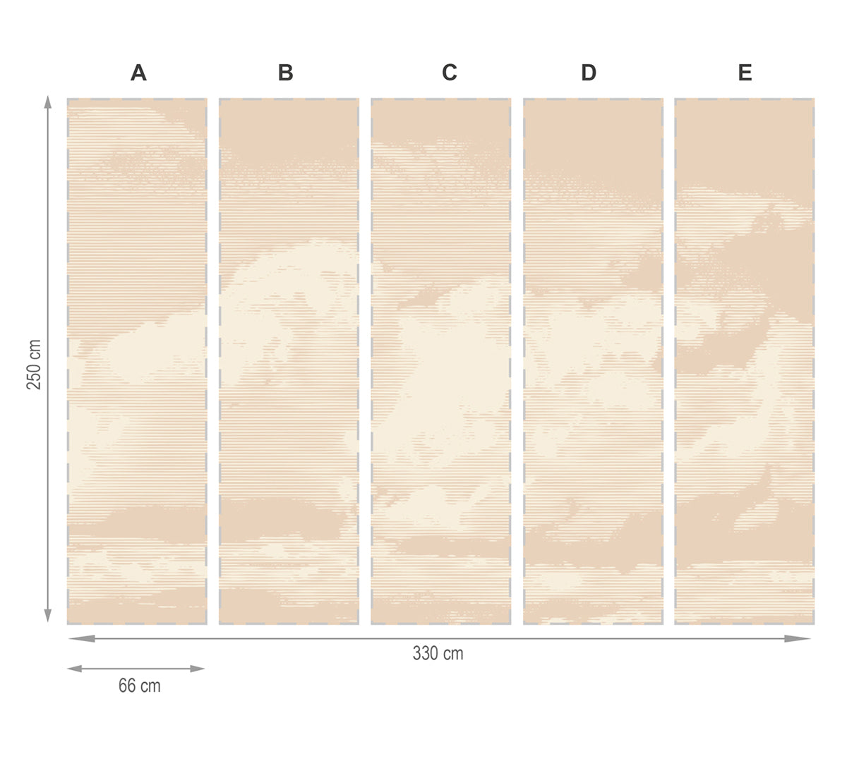 Nubes sepia- mural textil vinílico adhesivo