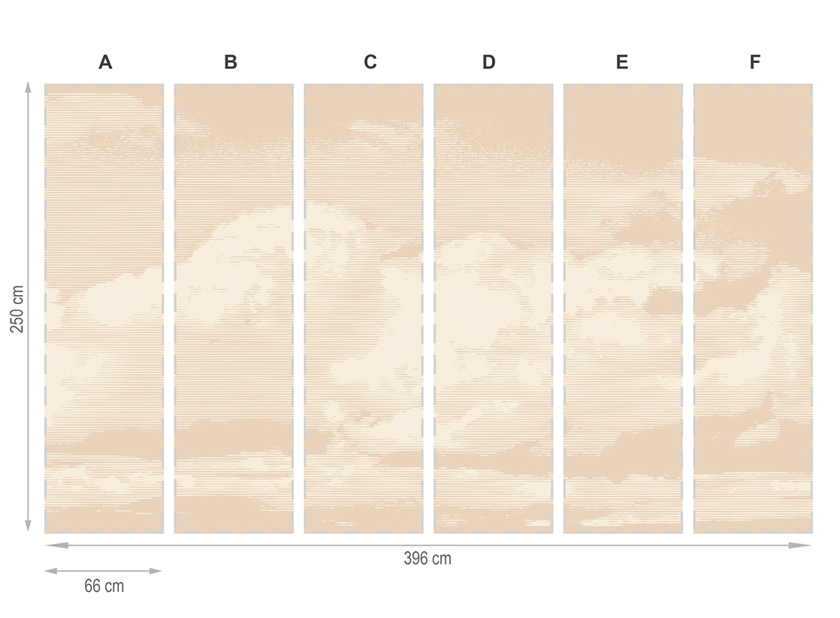 Nubes sepia- mural textil vinílico adhesivo