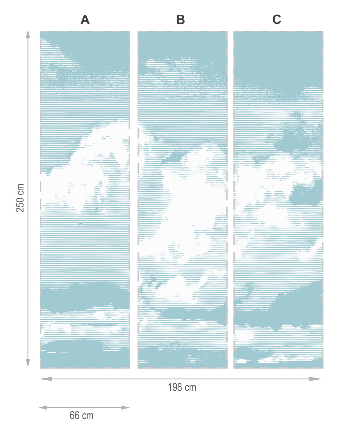 Nubes azul y blanco - mural textil vinílico adhesivo