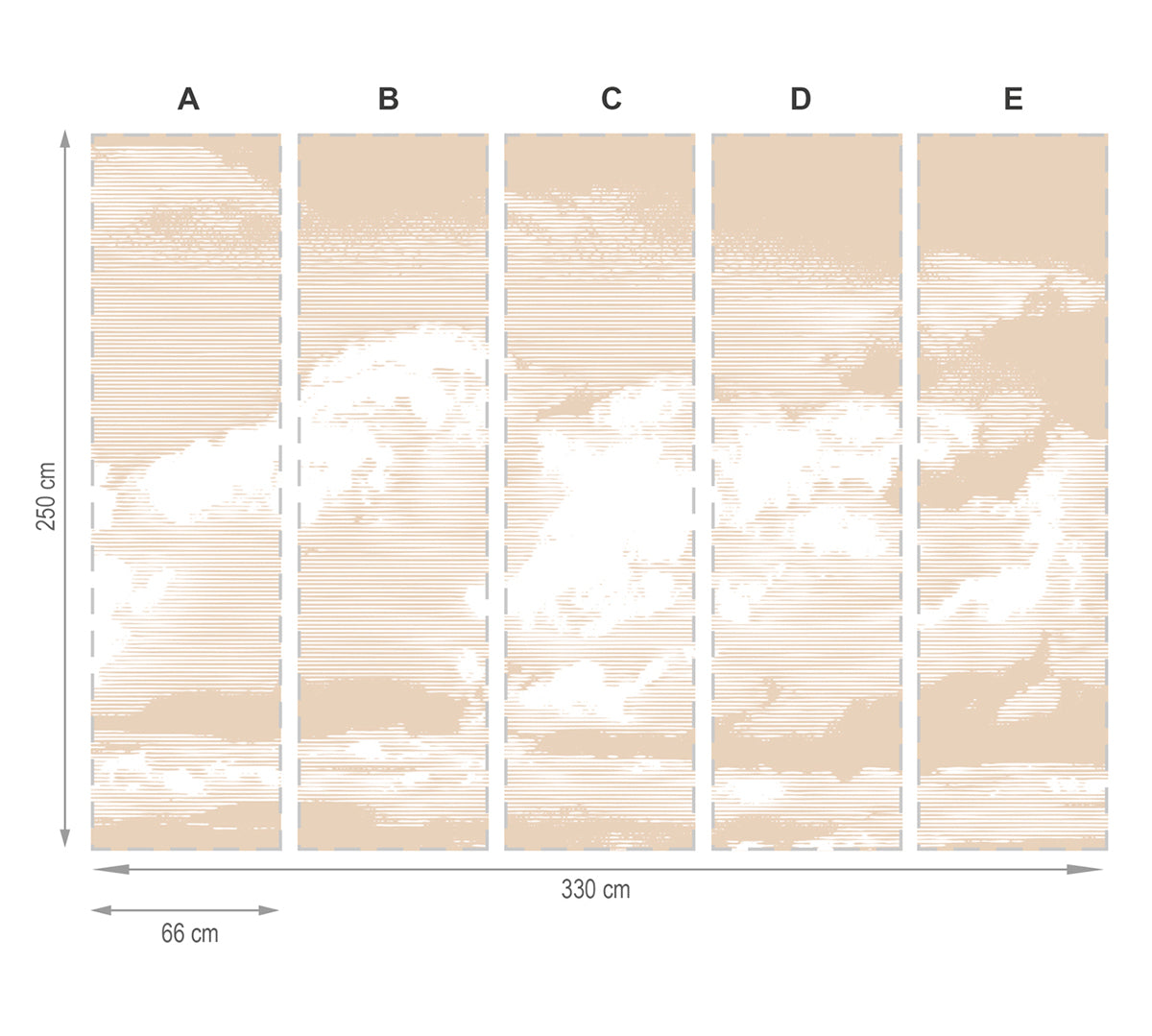 Nubes sepia y blanco - mural textil vinílico adhesivo
