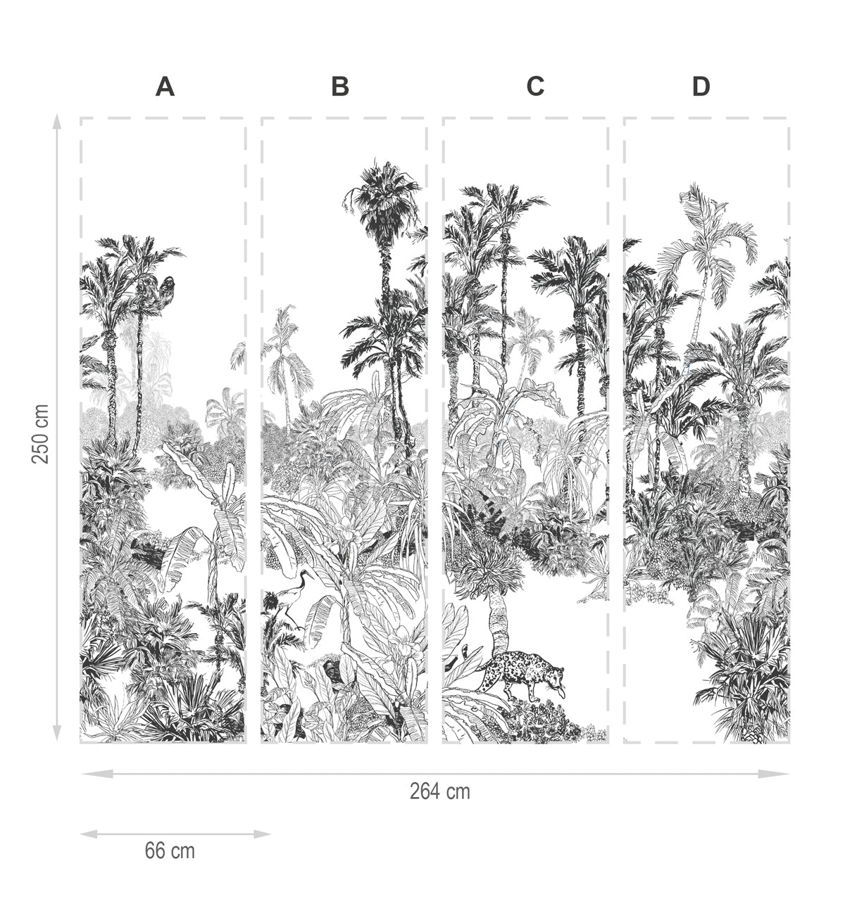 Palmeral-mural textil vinílico adhesivo