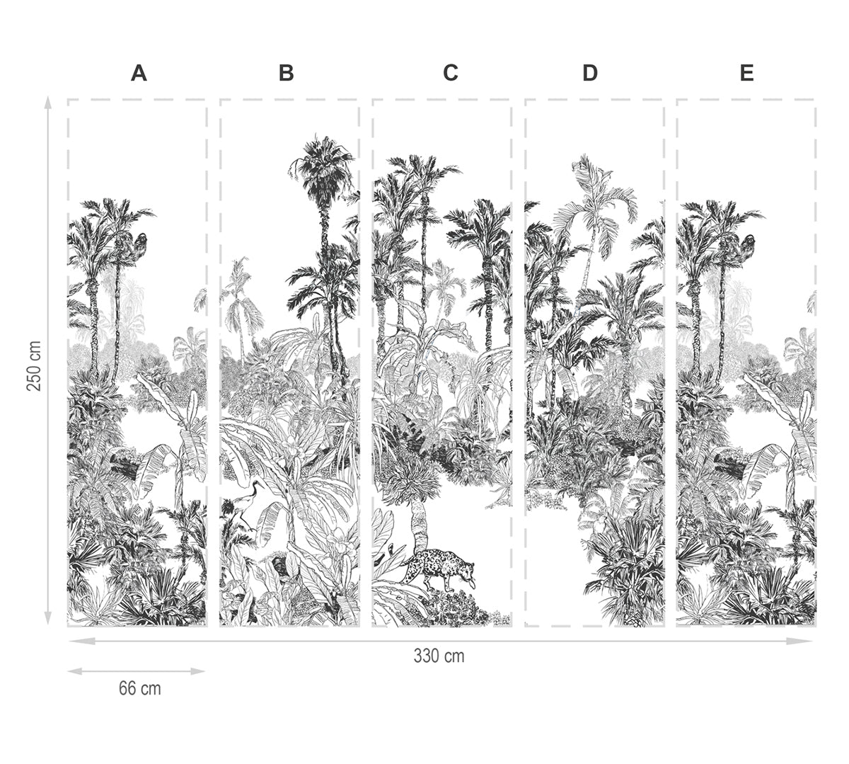 Palmeral-mural textil vinílico adhesivo