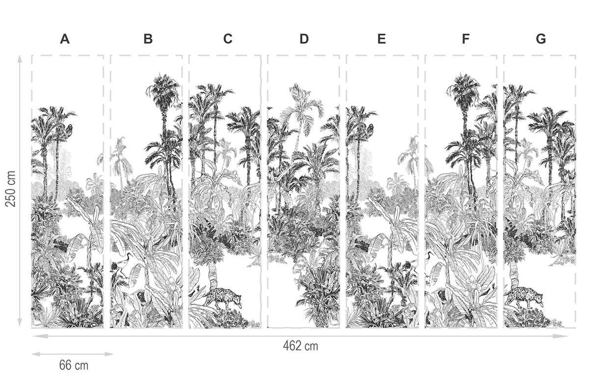 Palmeral-mural textil vinílico adhesivo