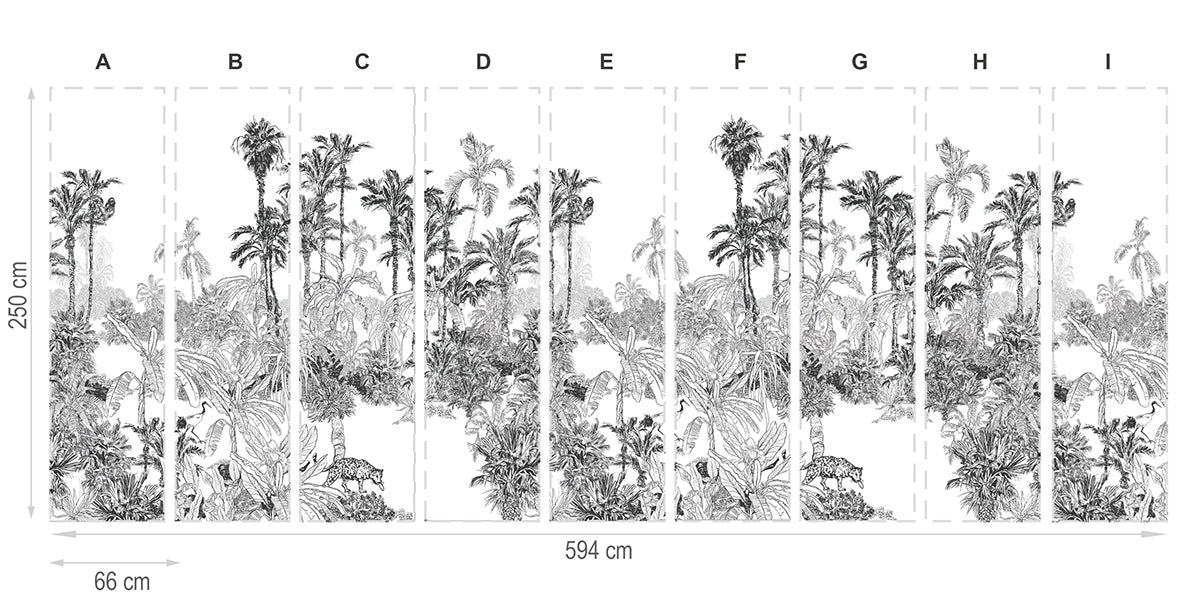 Palmeral-mural textil vinílico adhesivo