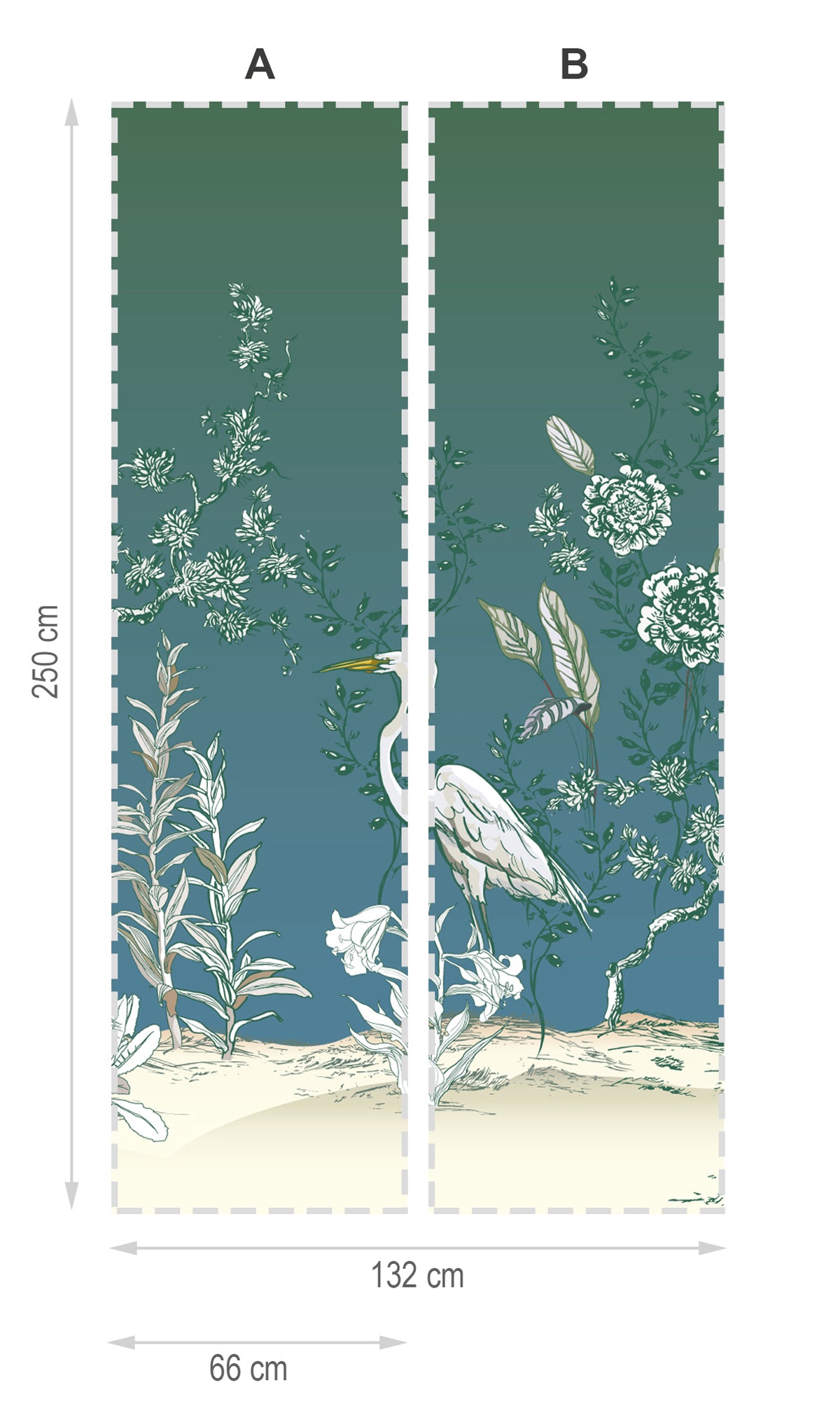 Jardín oriental-mural textil vinílico adhesivo