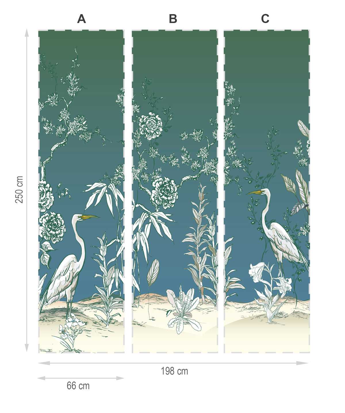 Jardín oriental-mural textil vinílico adhesivo