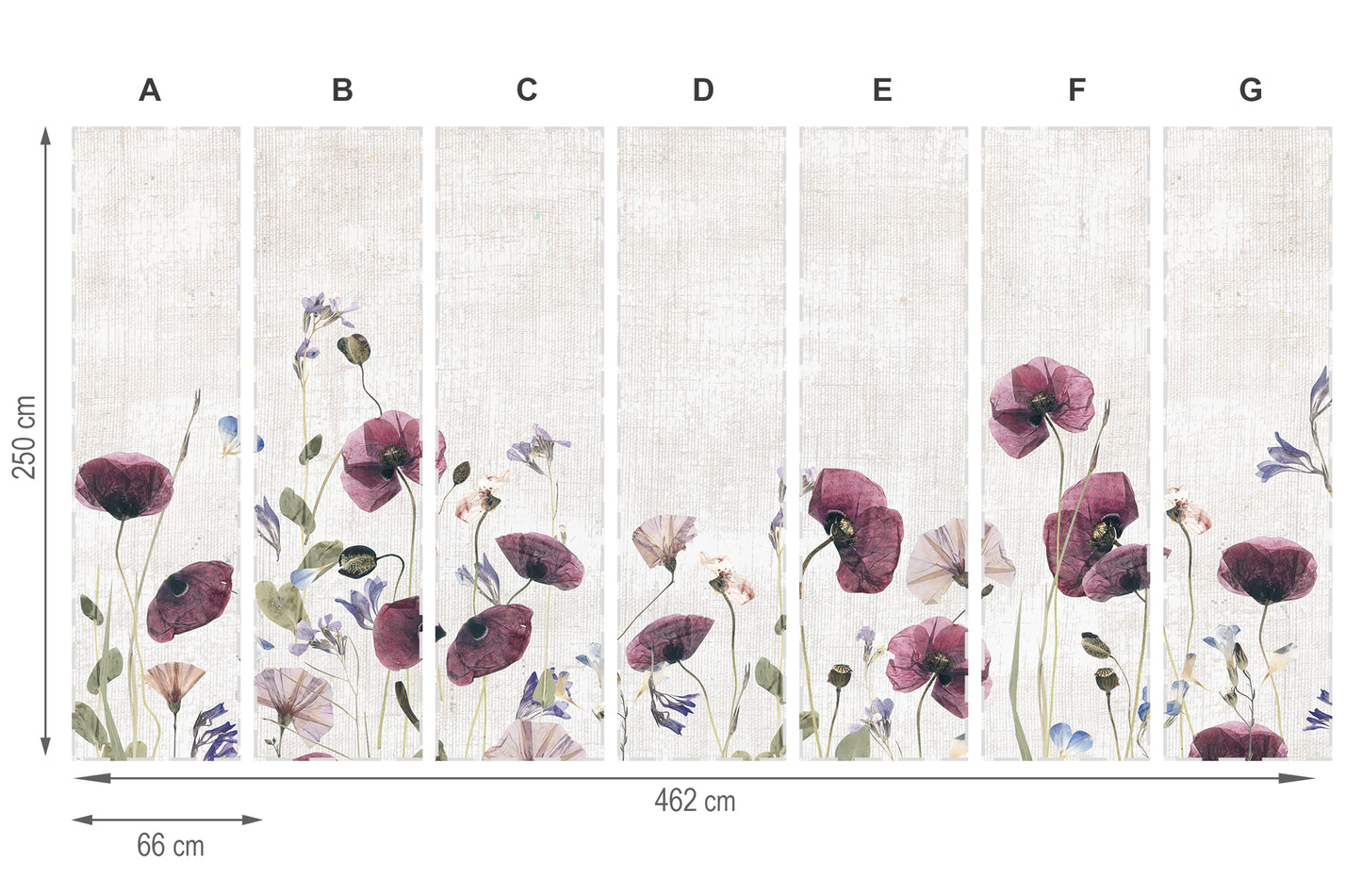 Flores secas- mural textil vinílico adhesivo
