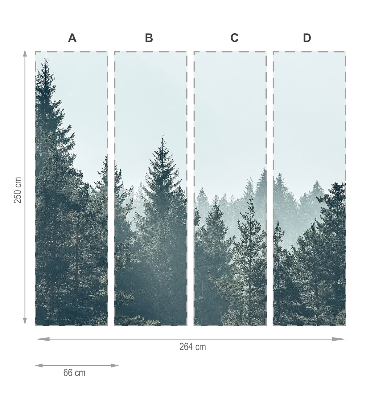 Forêt- mural textile vinyle adhésif