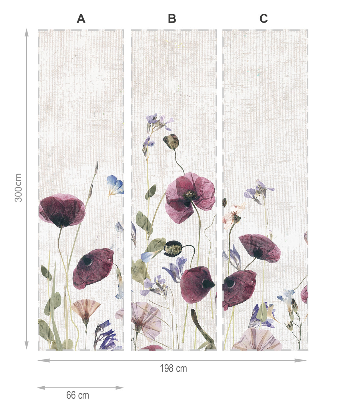 Fleurs secas- mural de papier peint