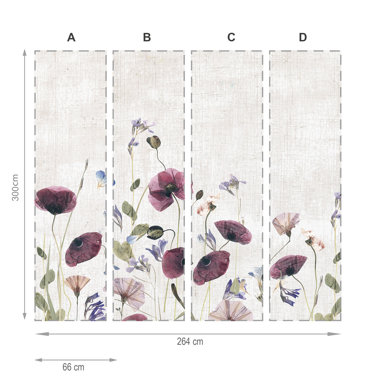 Fleurs secas- mural de papier peint