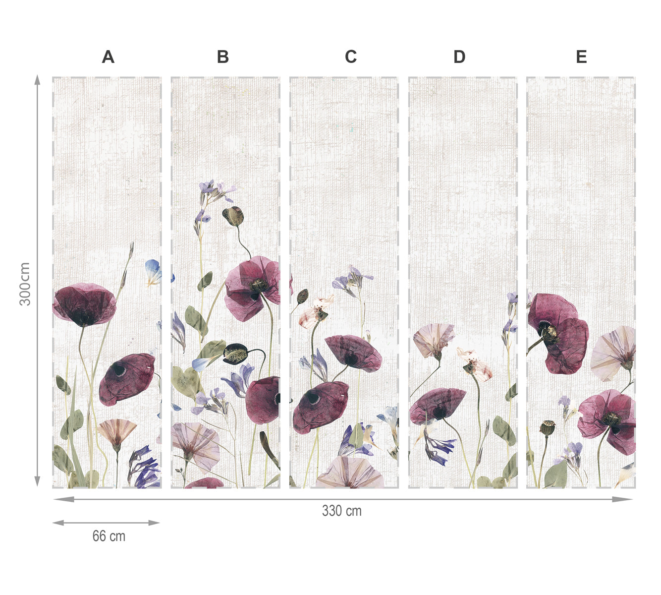Fleurs secas- mural de papier peint