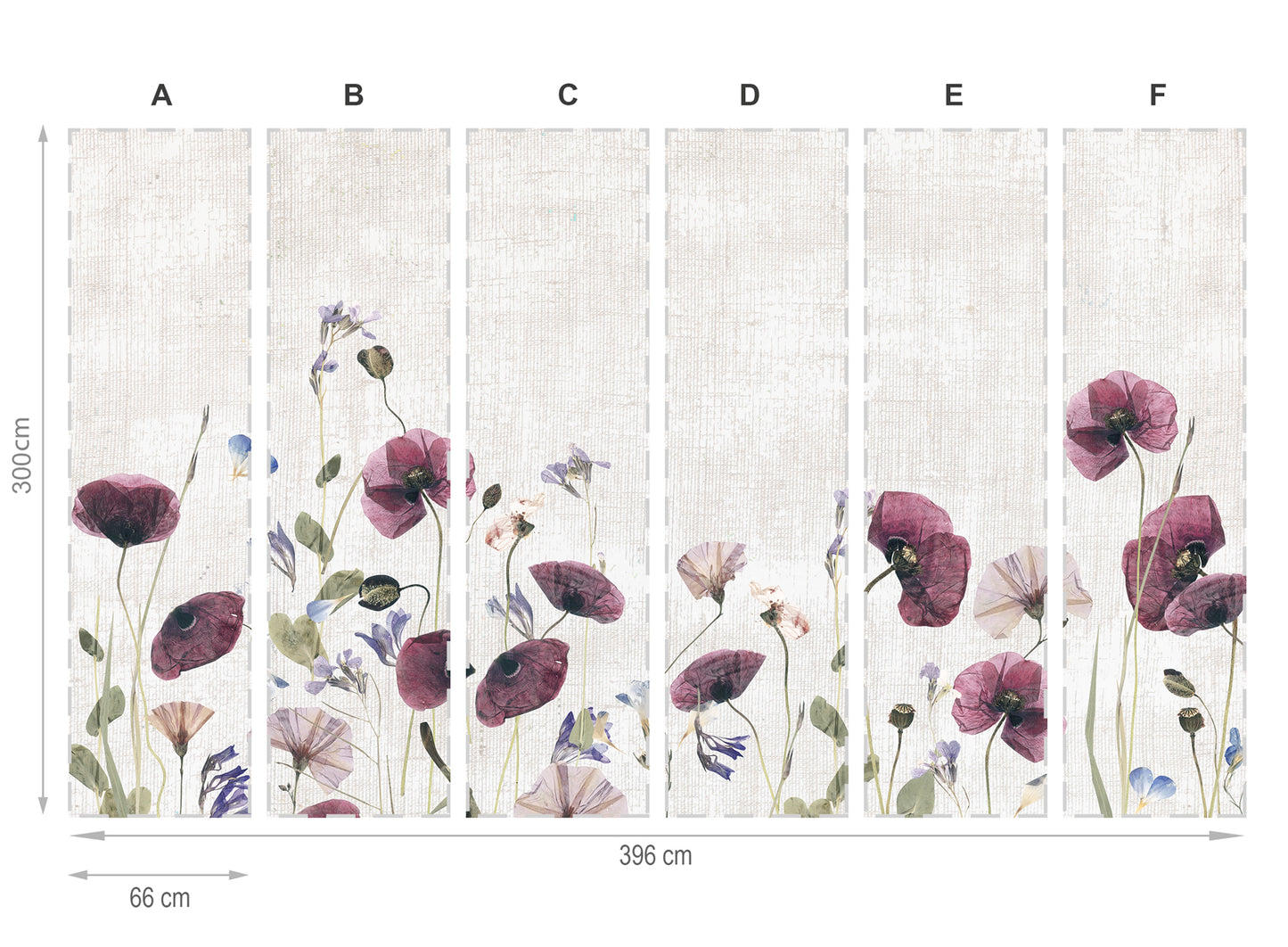 Fleurs secas- mural de papier peint