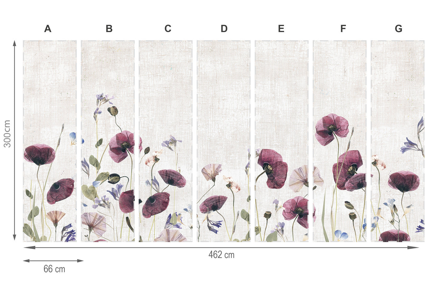 Fleurs secas- mural de papier peint
