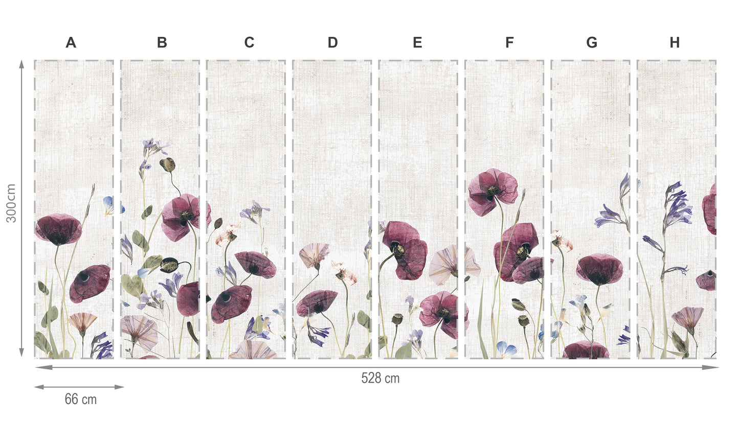 Fleurs secas- mural de papier peint
