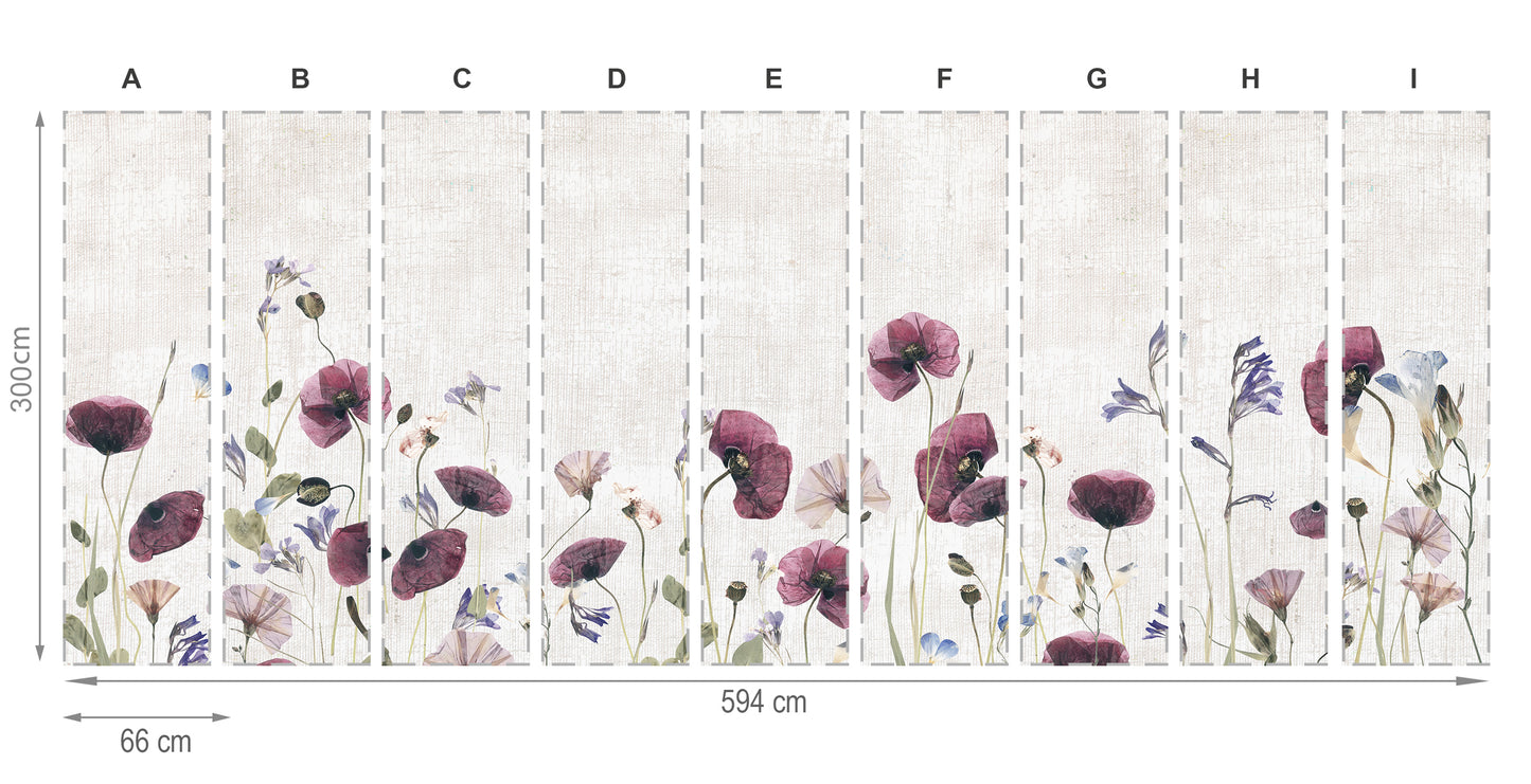 Fleurs secas- mural de papier peint