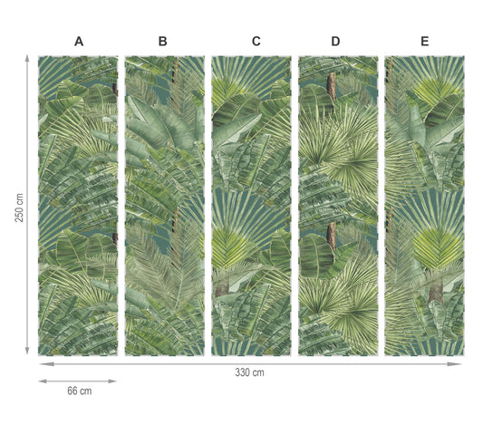 Murale Jungle Tropicale - Vert