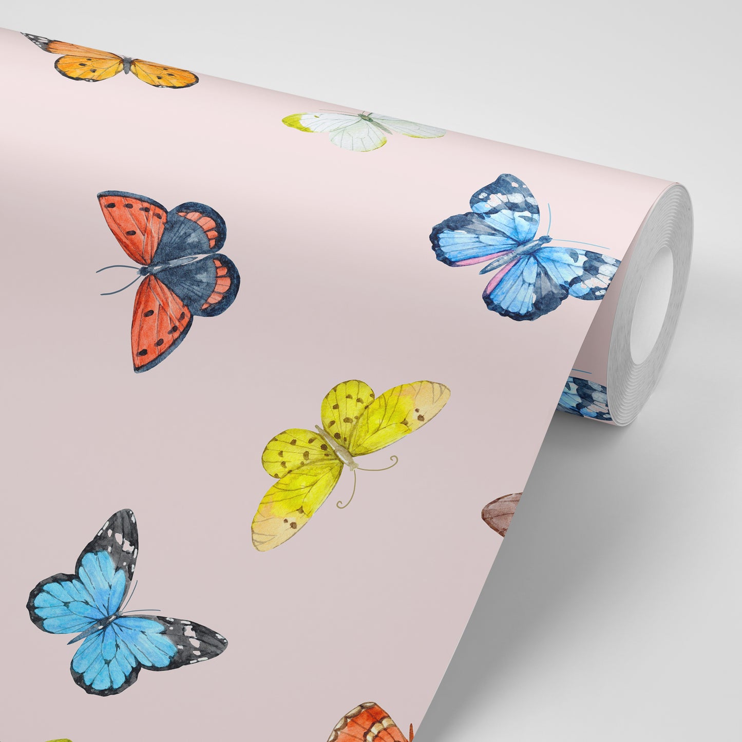 Mariposas con fondo color rosa pastel