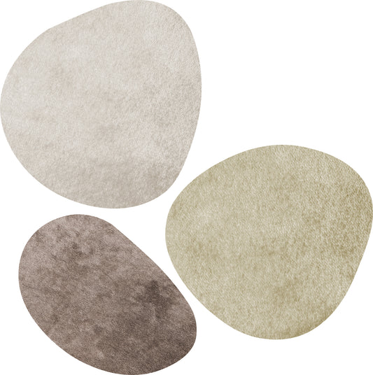 Set 3 pieces in stone, pearl and mink color
