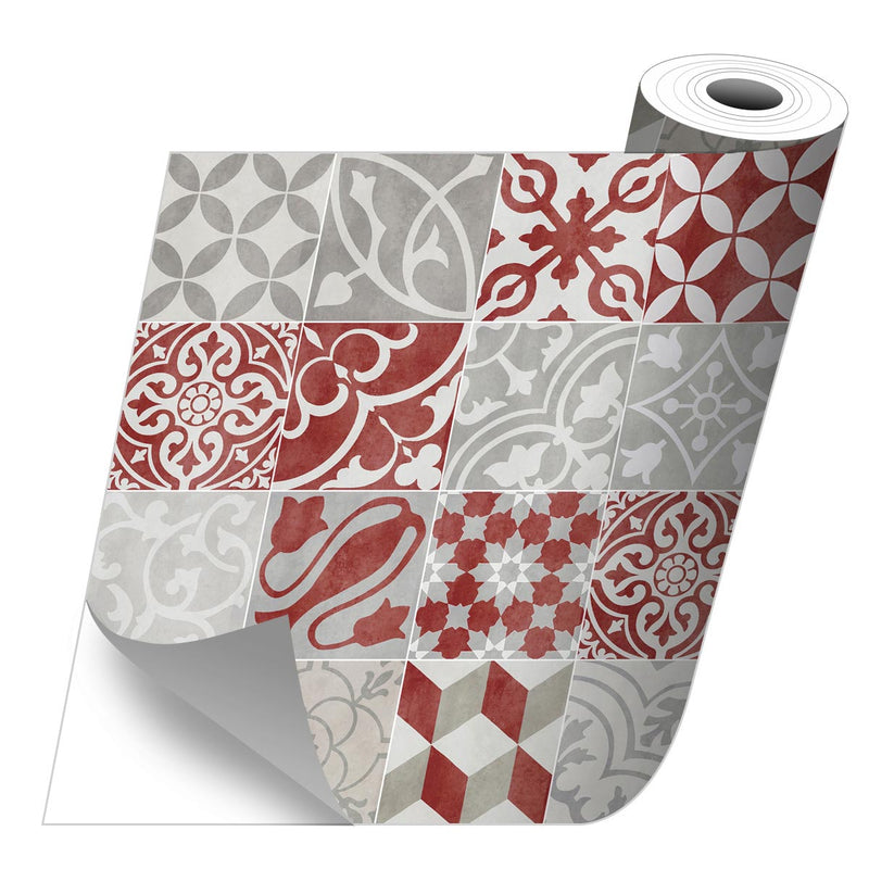 Rollo sticker Antique rojo