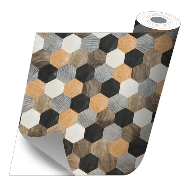 Rollo sticker Hexa maderas