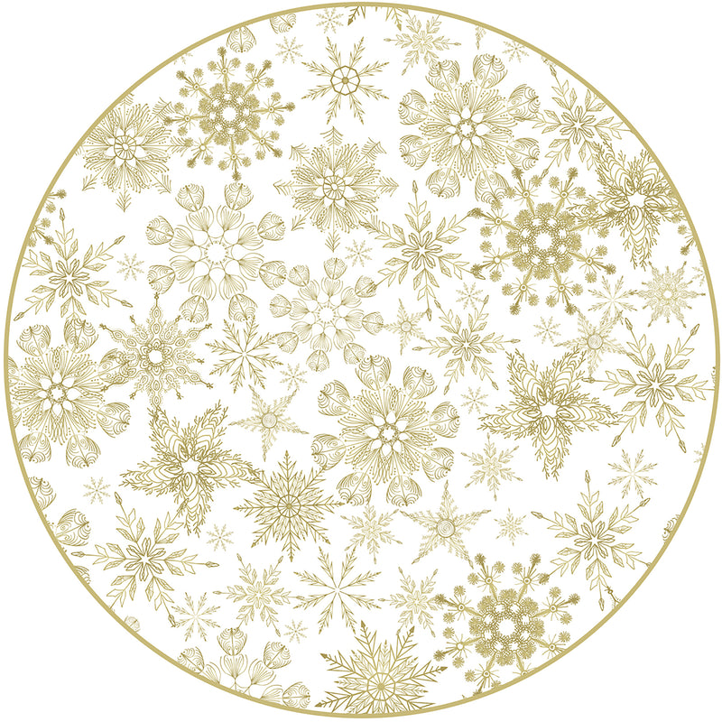 Set de 4 individuales Golden snowflakes- rounded