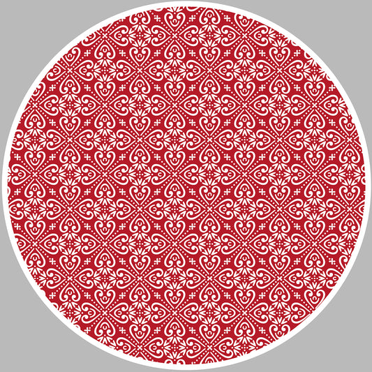 Set de 4 individuales Luckiness red and white - rounded