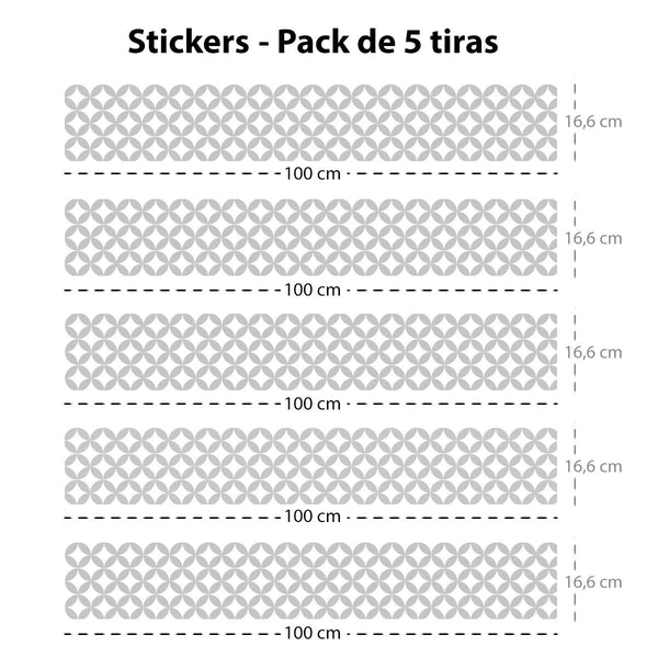 Set de 5 tiras adhesivas Geométrico 5