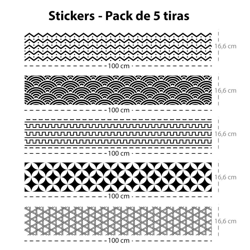 Set de 5 tiras adhesivas Geométrico 6