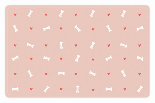 Huesos y corazones rosa
