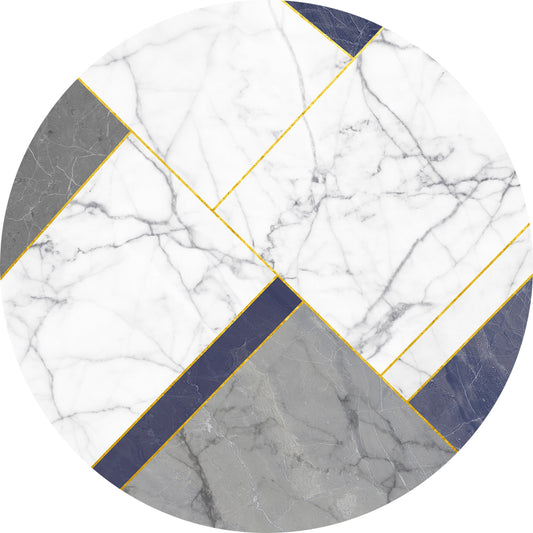 set of 4 placemats Marble geometry with blue