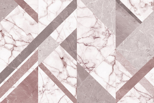 set of 4 placemats Reddish marble geometry