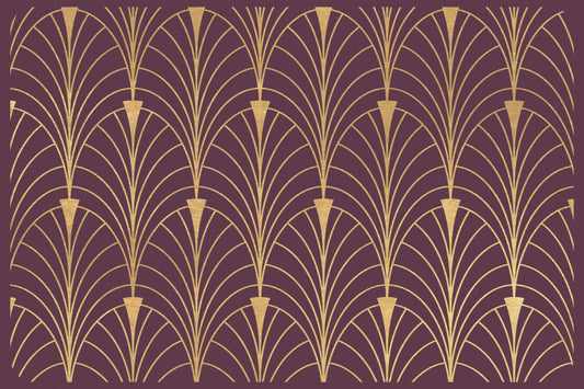 set of 4 maroon Art-deco placemats