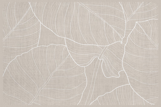 set of 4 placemats beige leaves