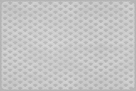 set of 4 placemats gray Japanese waves