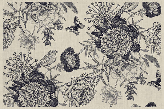 set of 4 placemats Bird and butterfly
