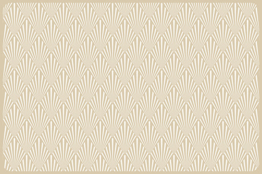 Set of 4 placemats beige floral Art-deco 
