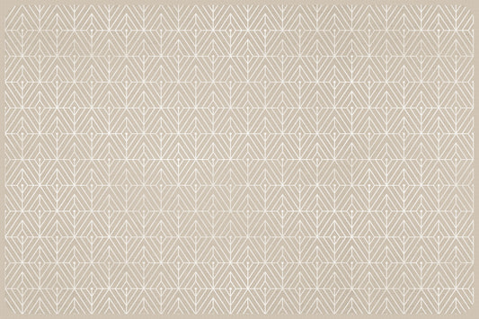 Set of 4 placemats beige geometry 