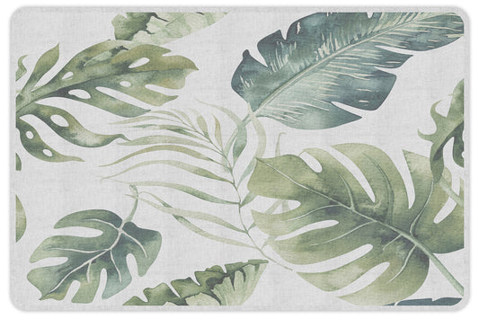 set of 4 placemats Natural green leaves