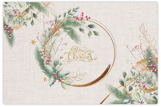 Set de table 4 unités  Couronne de Noël