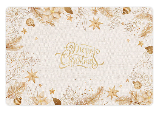 Set de table 4 unités Noël doré et jute
