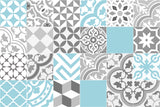 24 stickers Collage avec bleu clair lisse