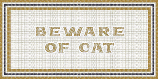 Mosaico romano "Beware of cat"